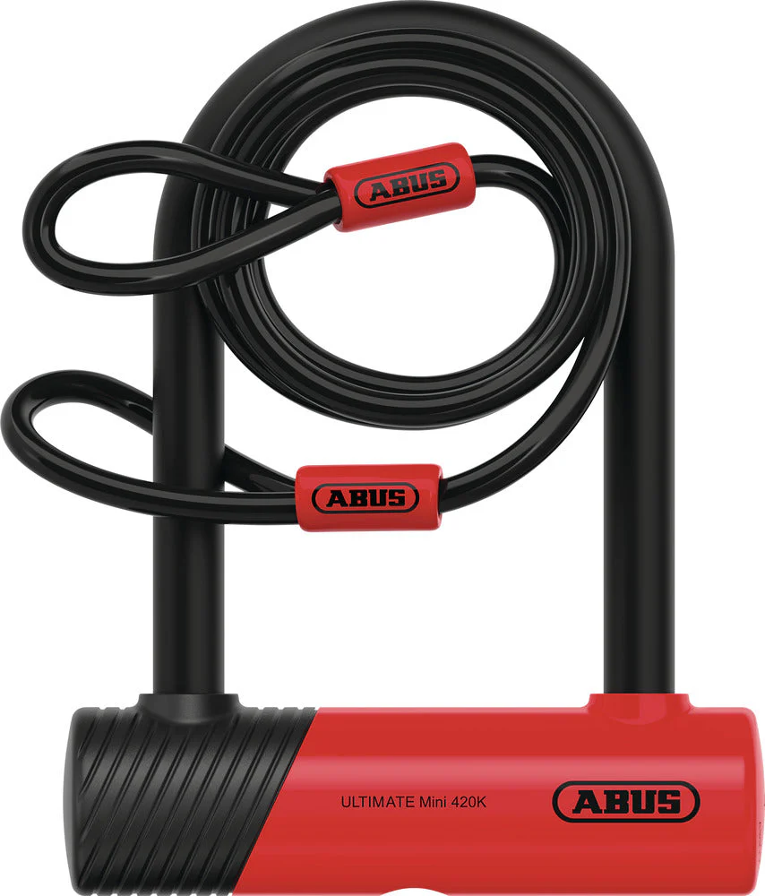 ABUS 420K/150HB140 Ultimate Mini Bügelschloss  + Cobra 10/120 rot