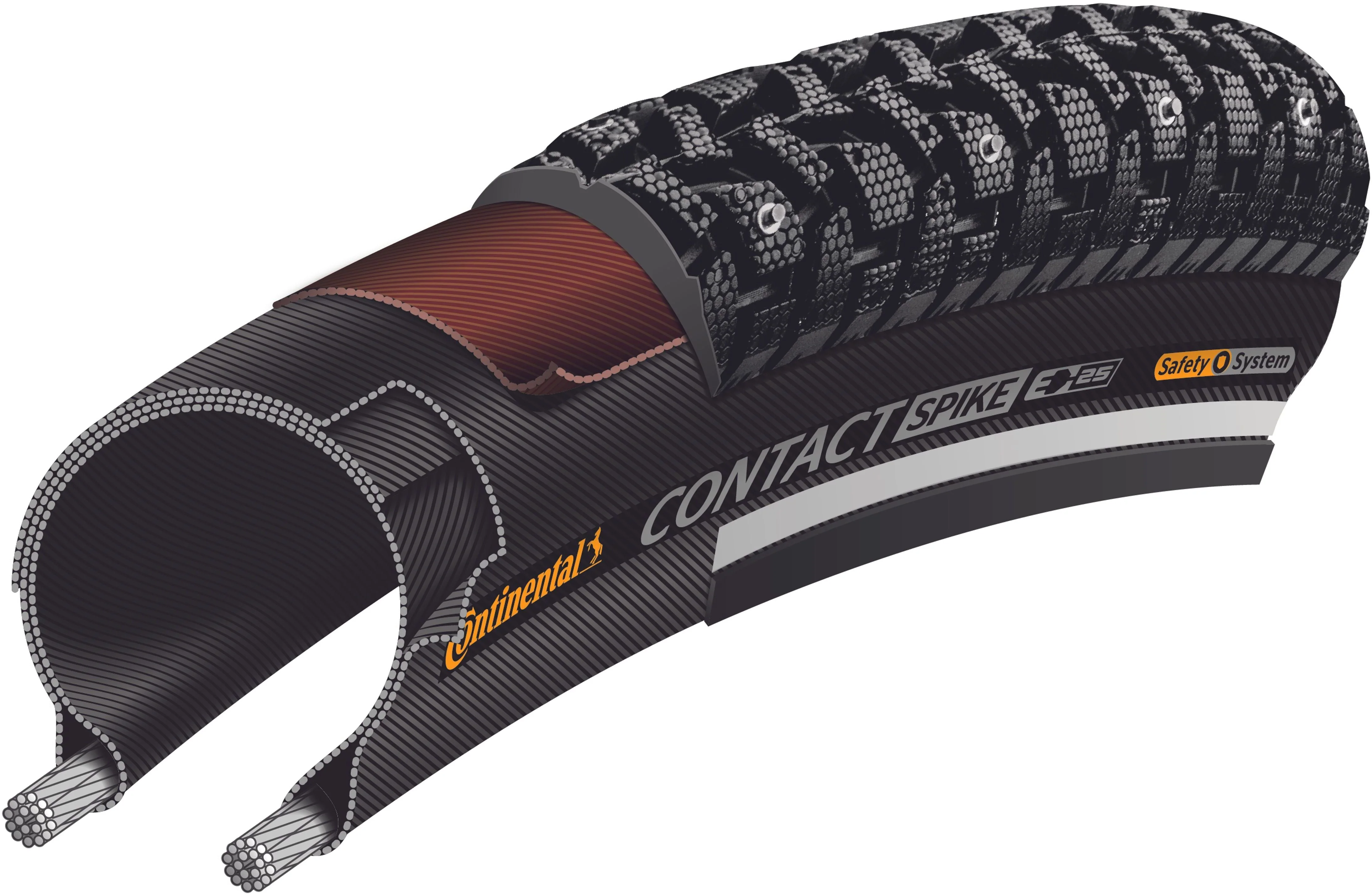 Continental Contact Spike 240 Drahtreifen 700x37C E-25 Reflex schwarz - Image 3