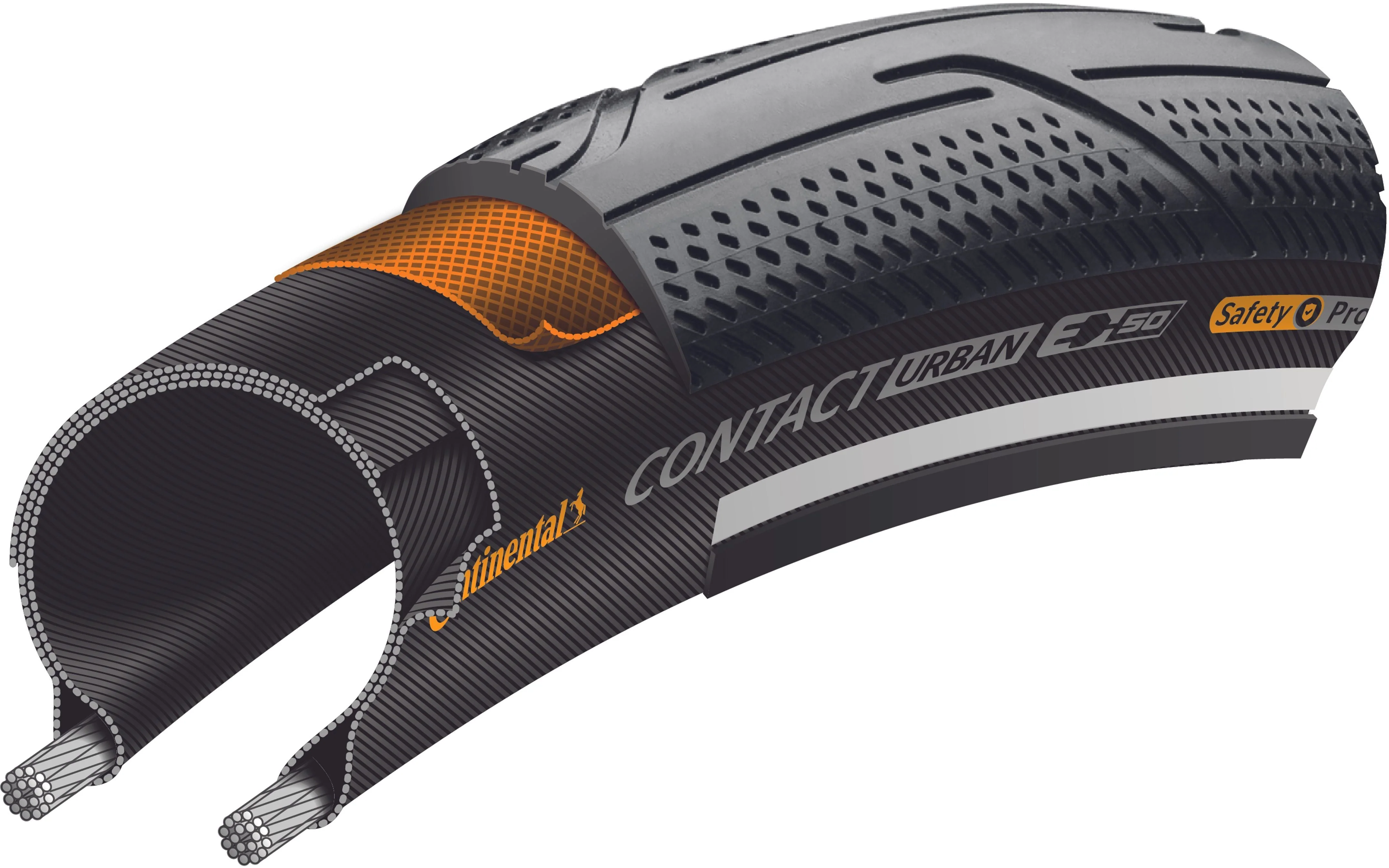 Continental Contact Urban Drahtreifen 28x1 1/4x1 3/4" Reflex E-50 SafetyPro schwarz - Image 3