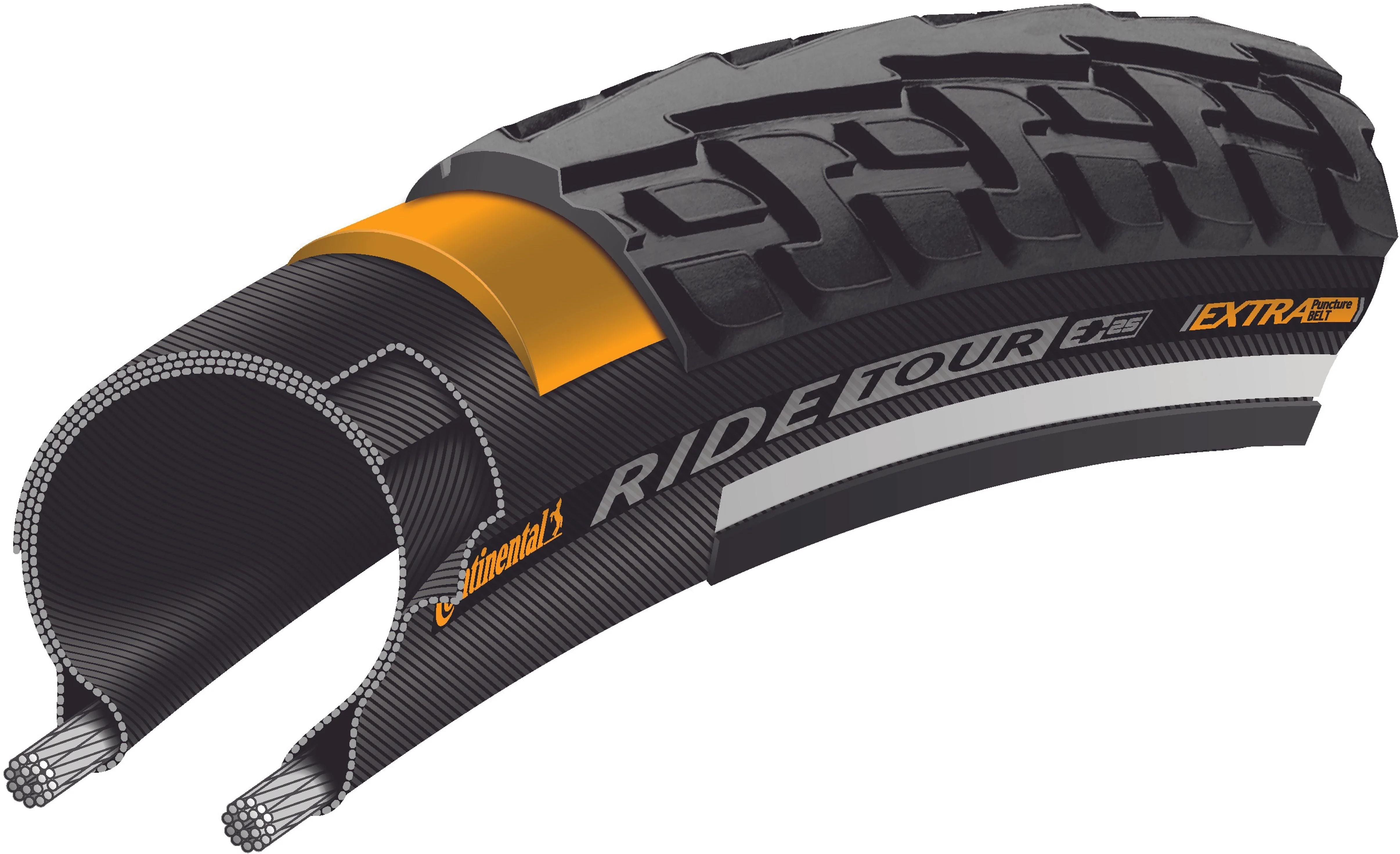 Continental Ride Tour Drahtreifen 28x1 3/8x1 5/8" Reflex schwarz - Image 3