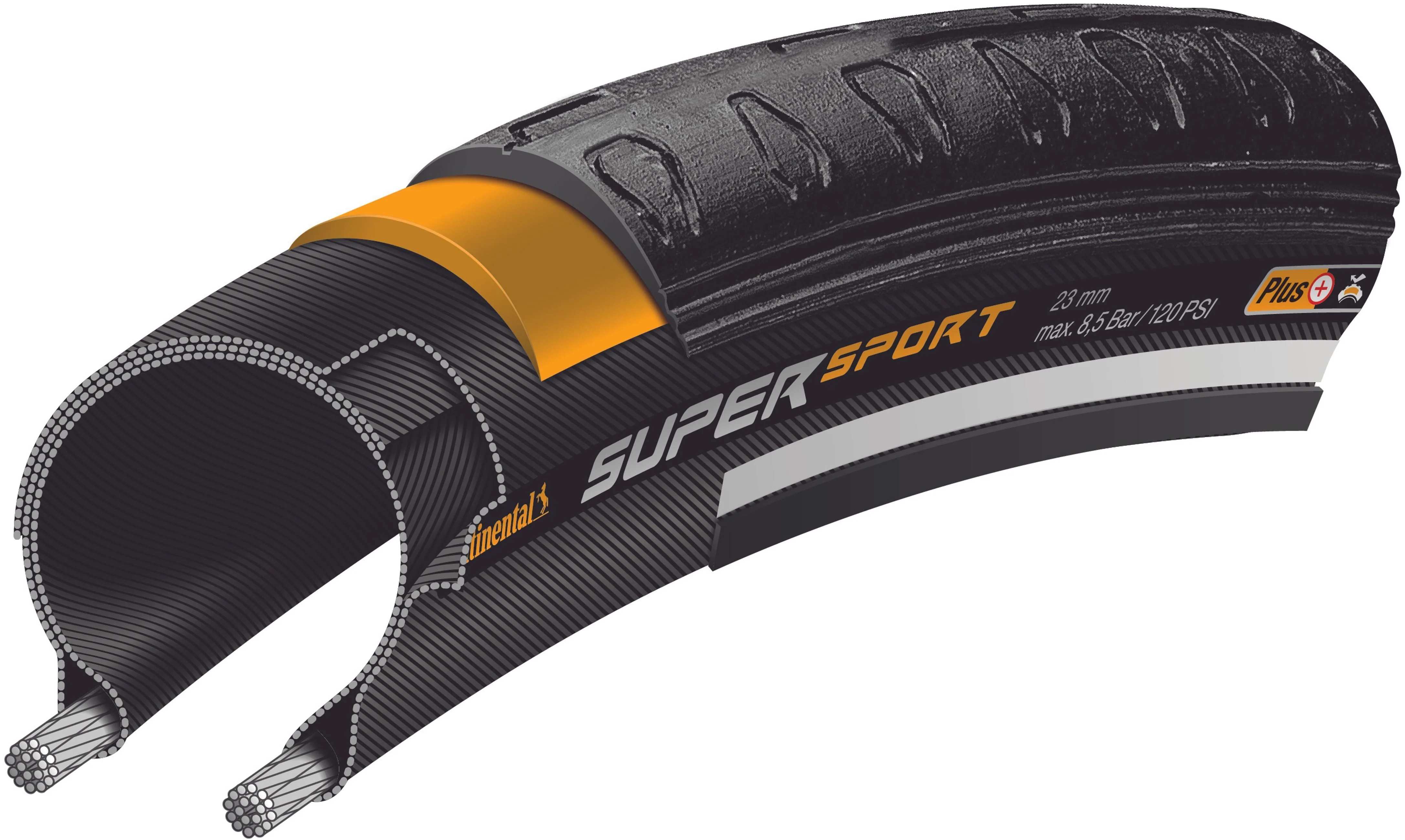 Continental Super Sport Plus Drahtreifen 700x25C schwarz - Image 3