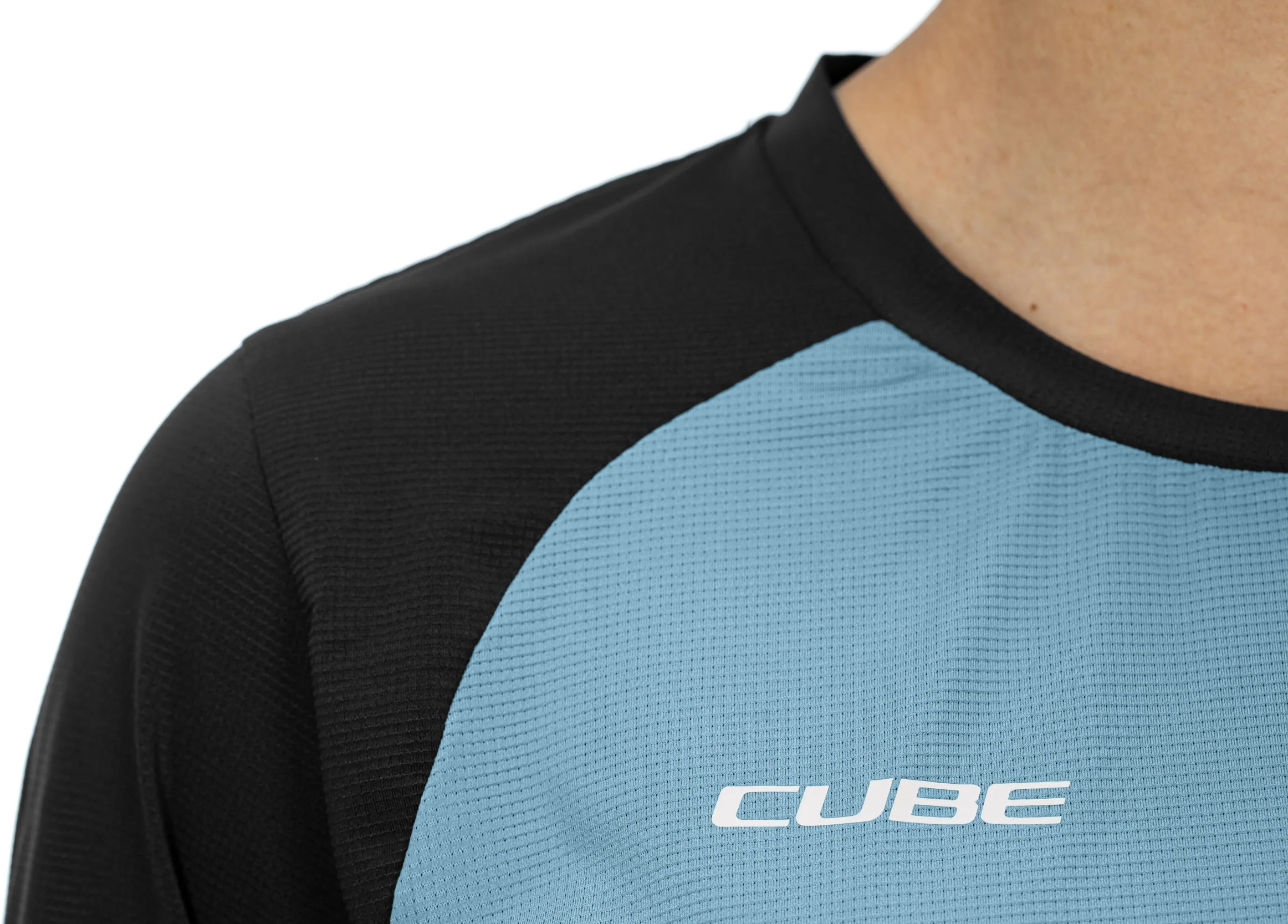 CUBE ATX WS Rundhalstrikot langarm blue´n´black - Image 5
