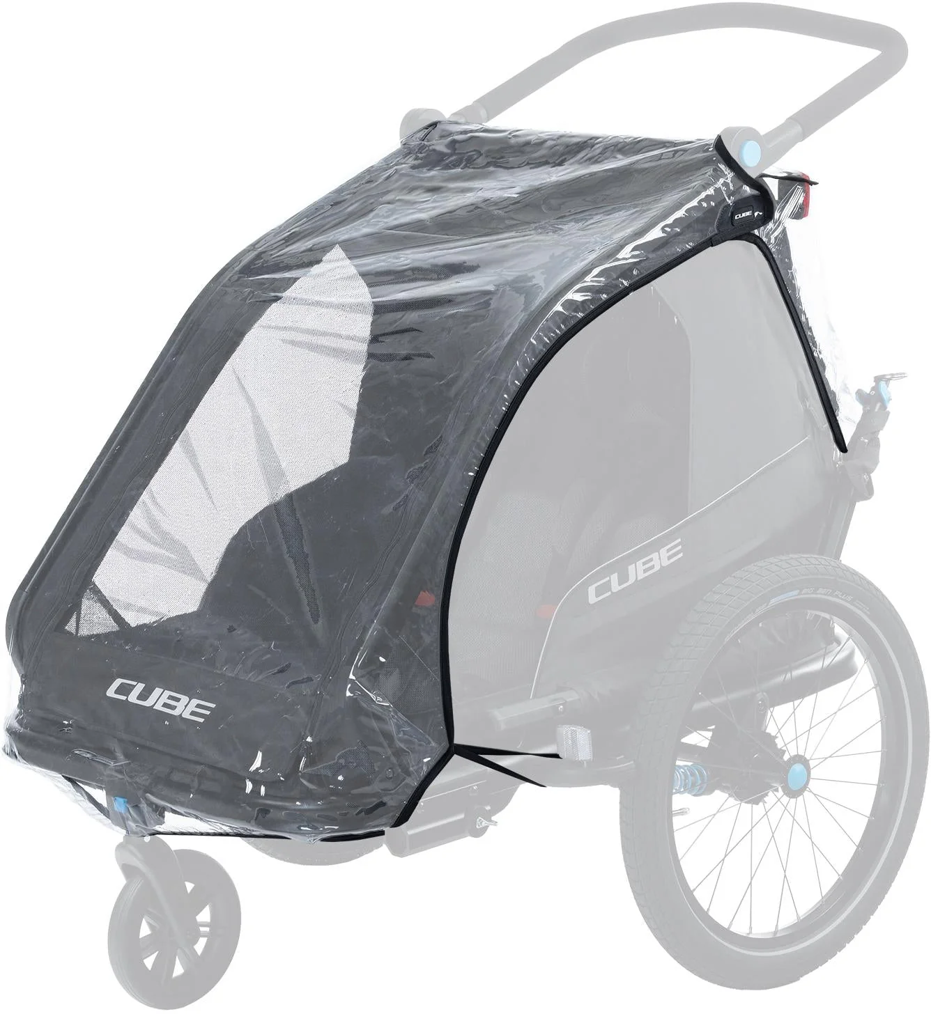 CUBE Regenschutz für Kinder Fahrradanhänger Double CMPT - Image 2