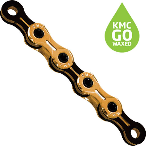 KMC X11SL Ti-N Kette 11-fach 118 Glieder gewachst  gold/schwarz