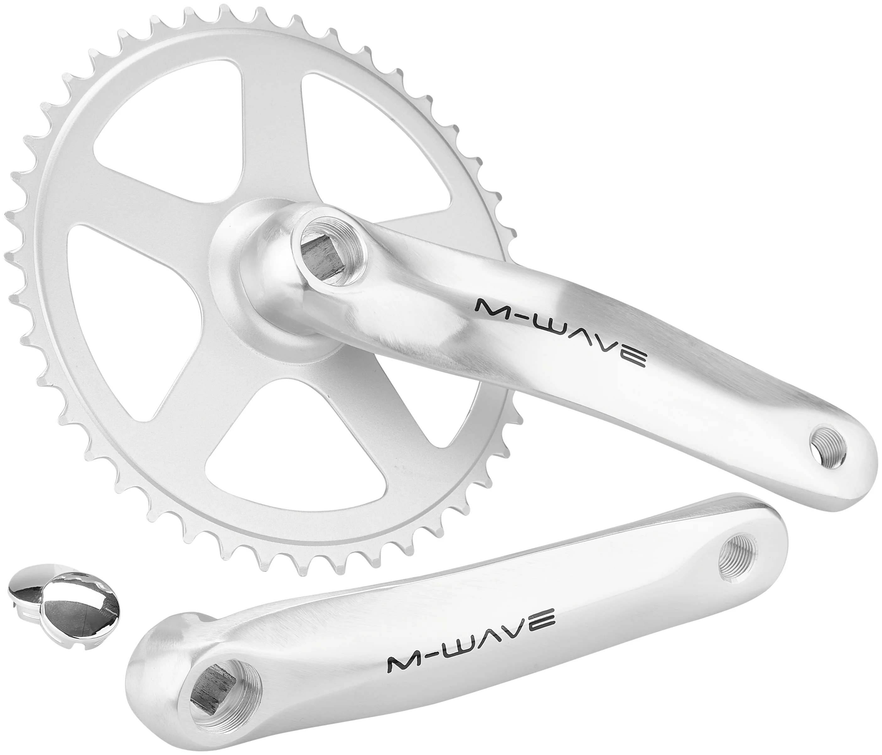 M-Wave Kurbelgarnitur 1-fach 44 Zähne Aluminium/Stahl silber - Image 2