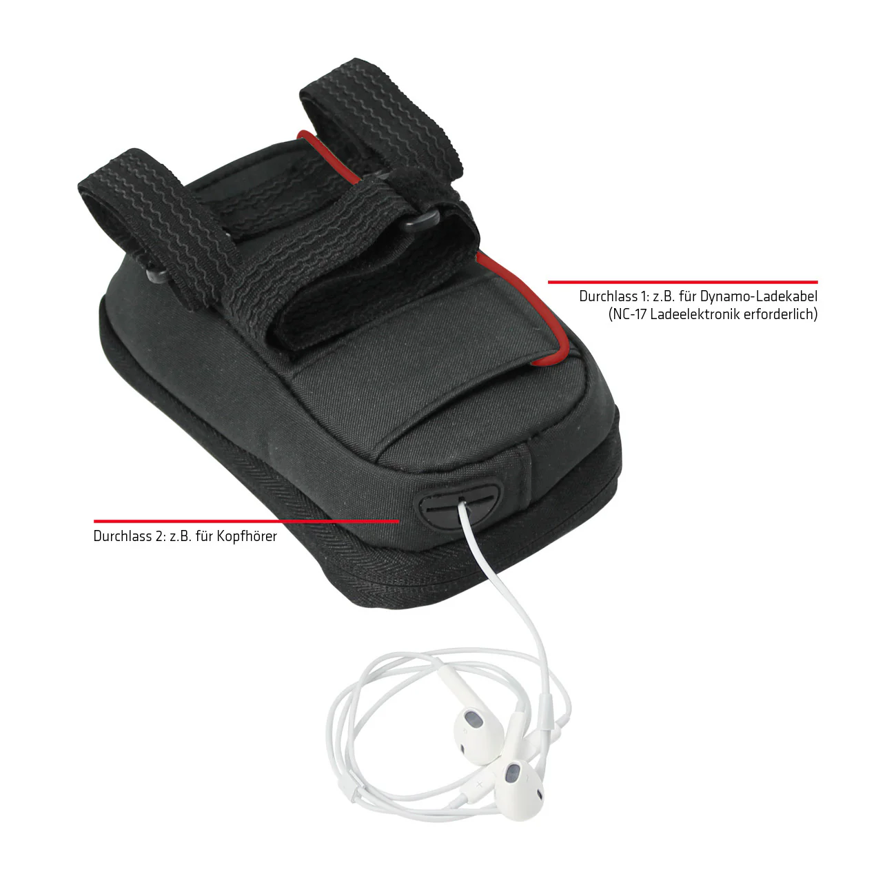 NC-17 Connect Smartphone Tasche für Vorbau, Klettverschluss schwarz uni - Image 2