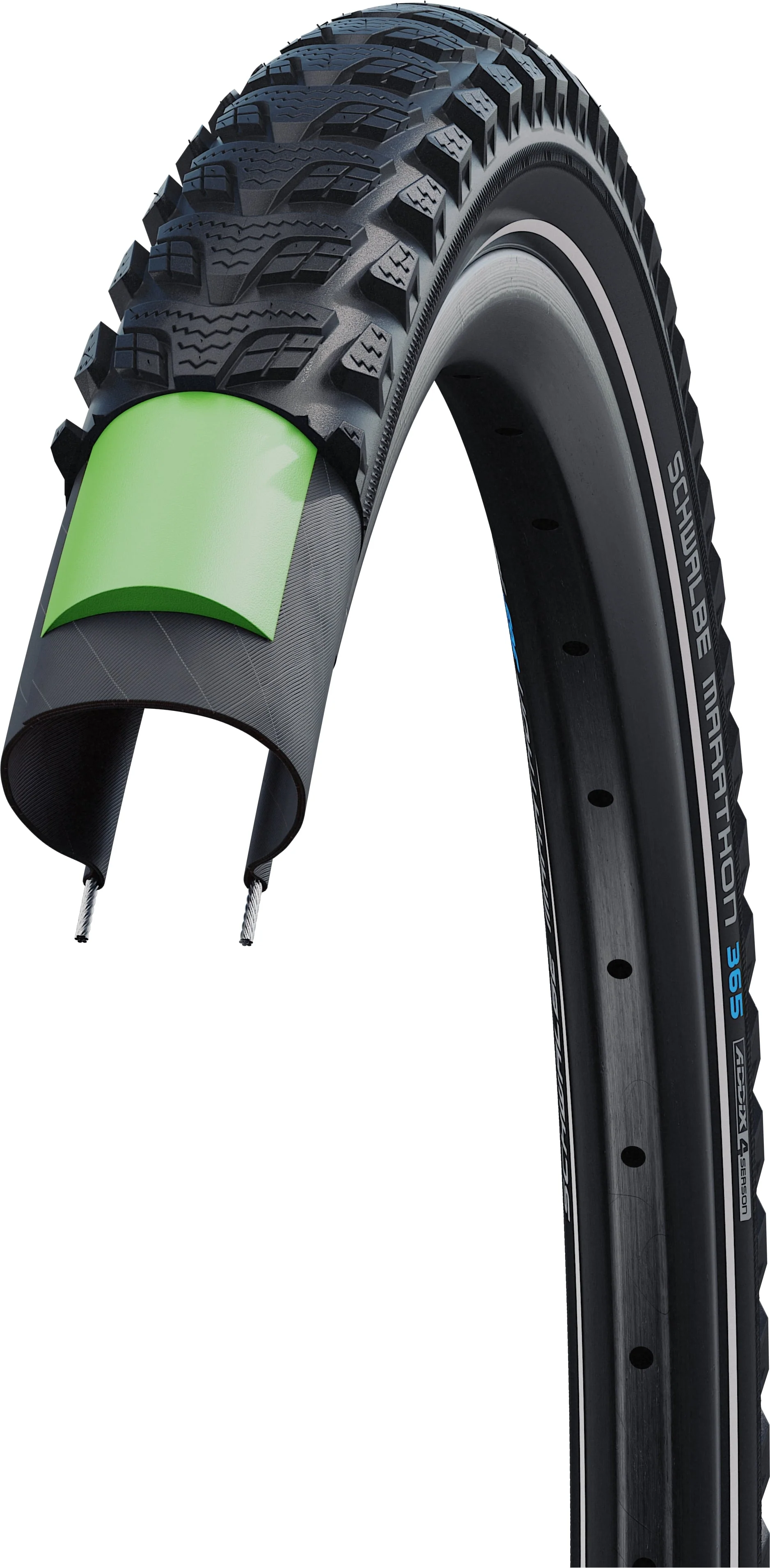Schwalbe Marathon 365 Performance Drahtreifen 28x1.40" GreenGuard Reflex schwarz - Image 3