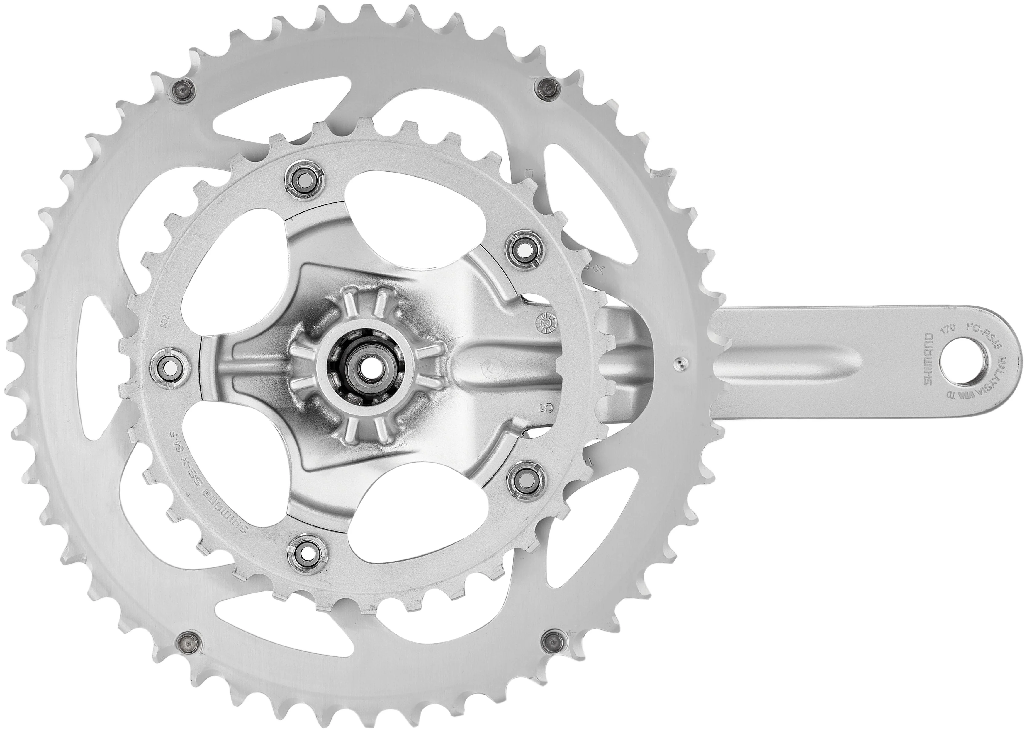 Shimano FC-R345 Kurbelgarnitur 50/34 2x9-fach silber - Image 3
