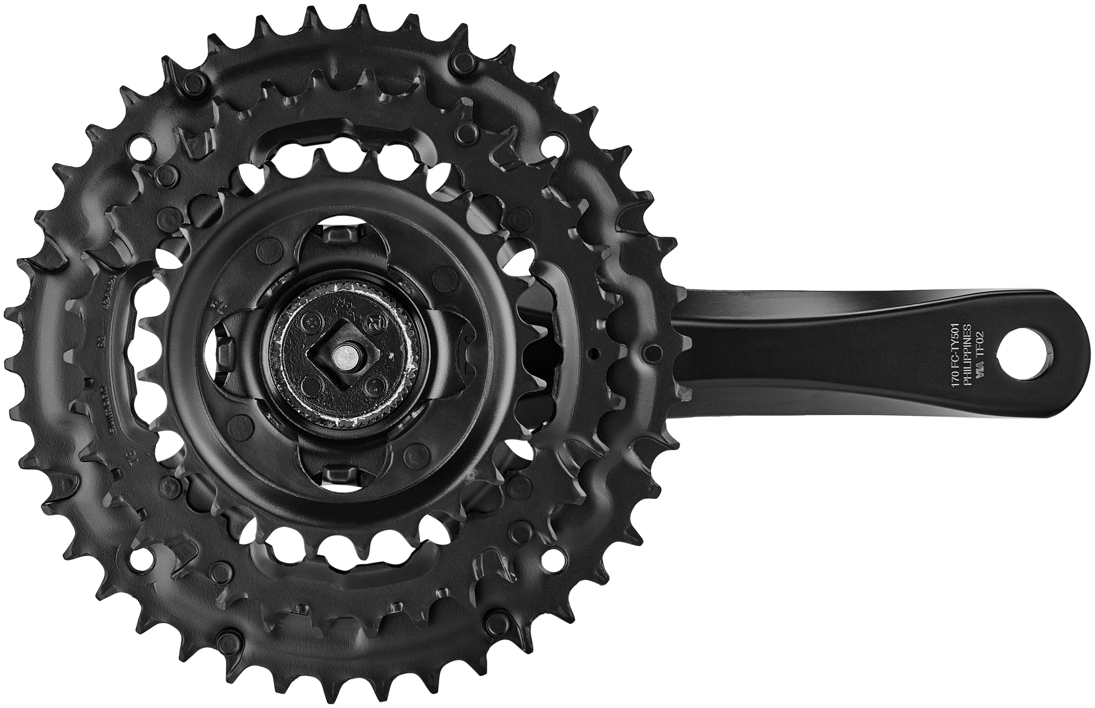 Shimano FC-TY501 Kurbelgarnitur 6/7/8-fach 42-34-24 Zähne schwarz - Image 3