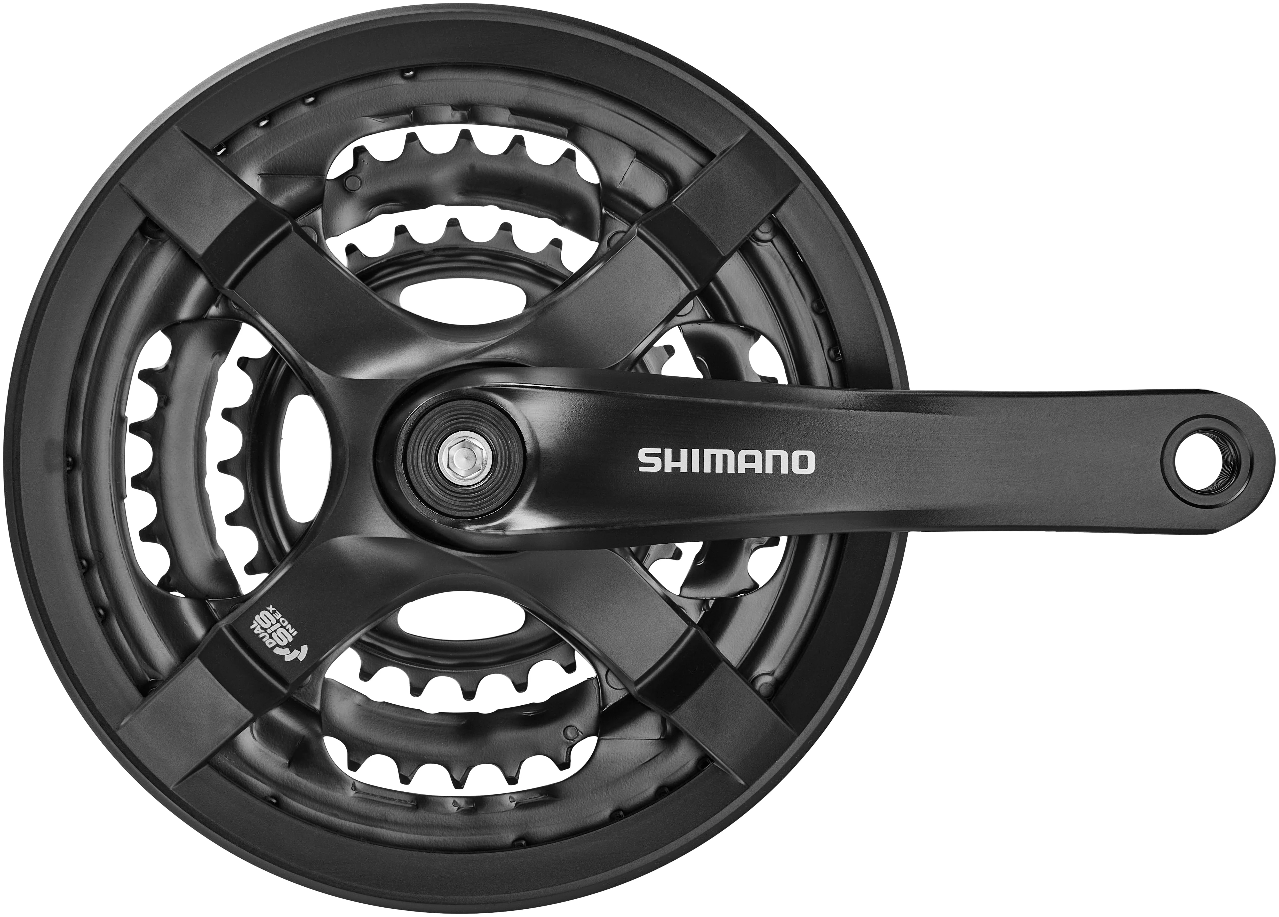 Shimano FC-TY501 Kurbelgarnitur 6/7/8-fach 48-38-28 Zähne mit Kettenschutzring schwarz - Image 5