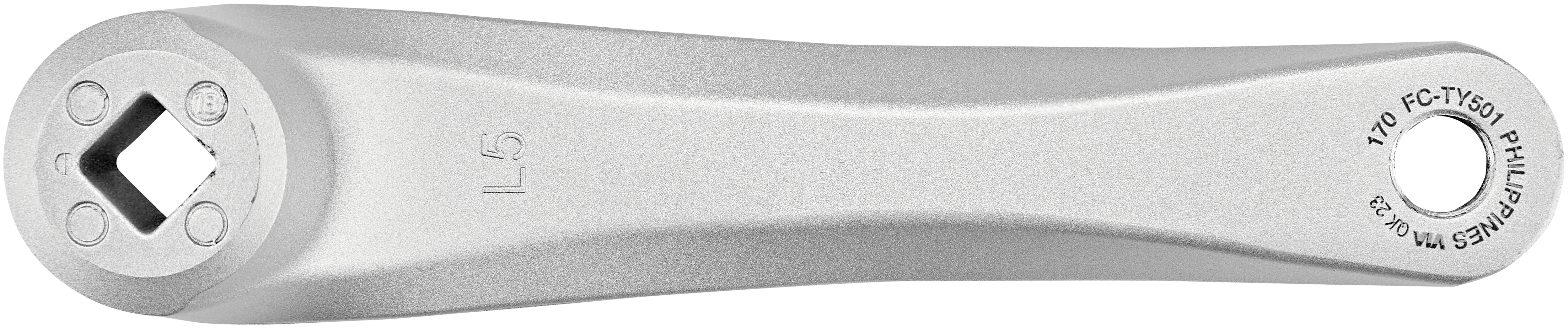 Shimano FC-TY501 Kurbelgarnitur 6/7/8-fach 48-38-28 Zähne mit Kettenschutzring silber - Image 2