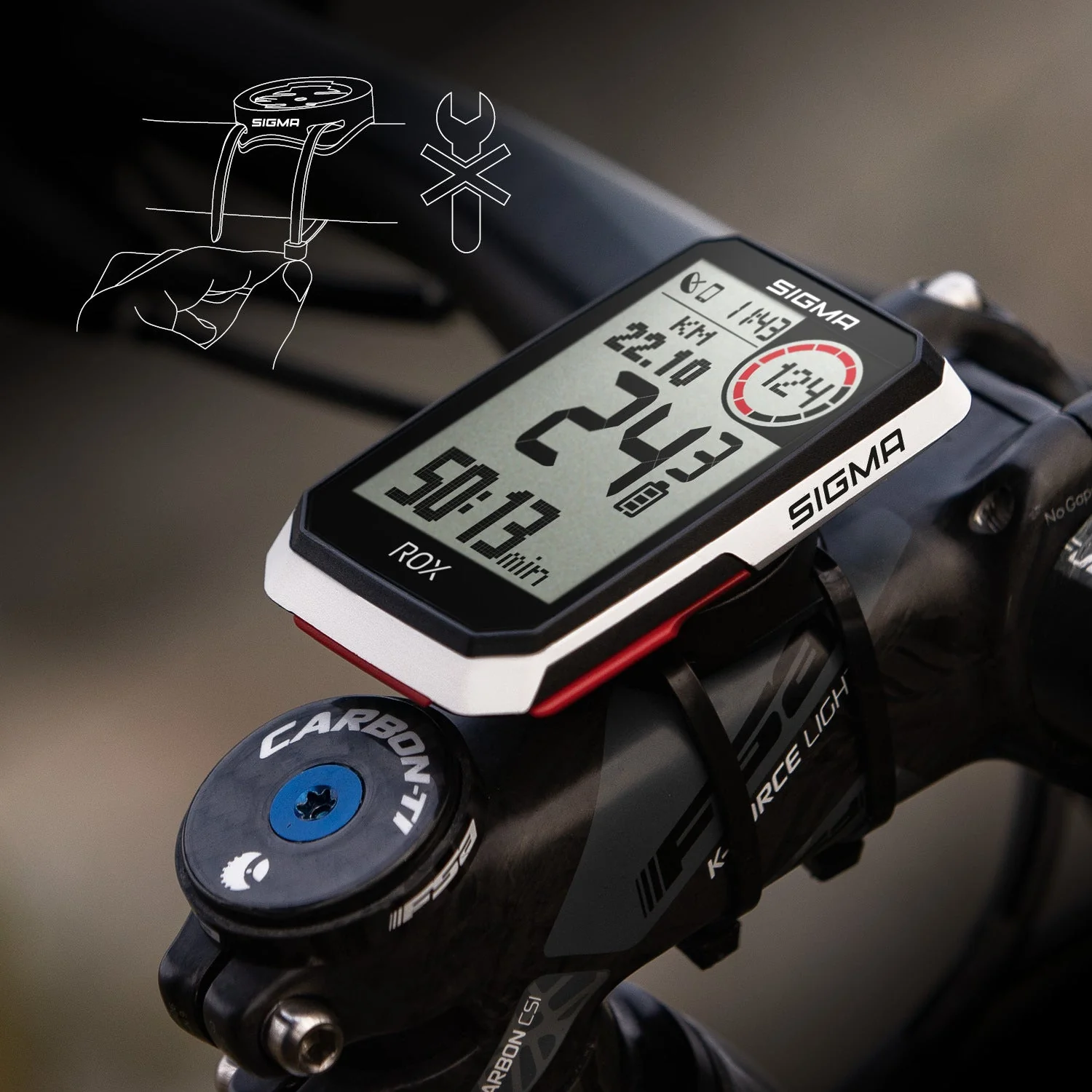 Sigma ROX 4.0 Fahrradcomputer Set inkl. Vorbauhalterung + Pulsgurt weiß - Image 8