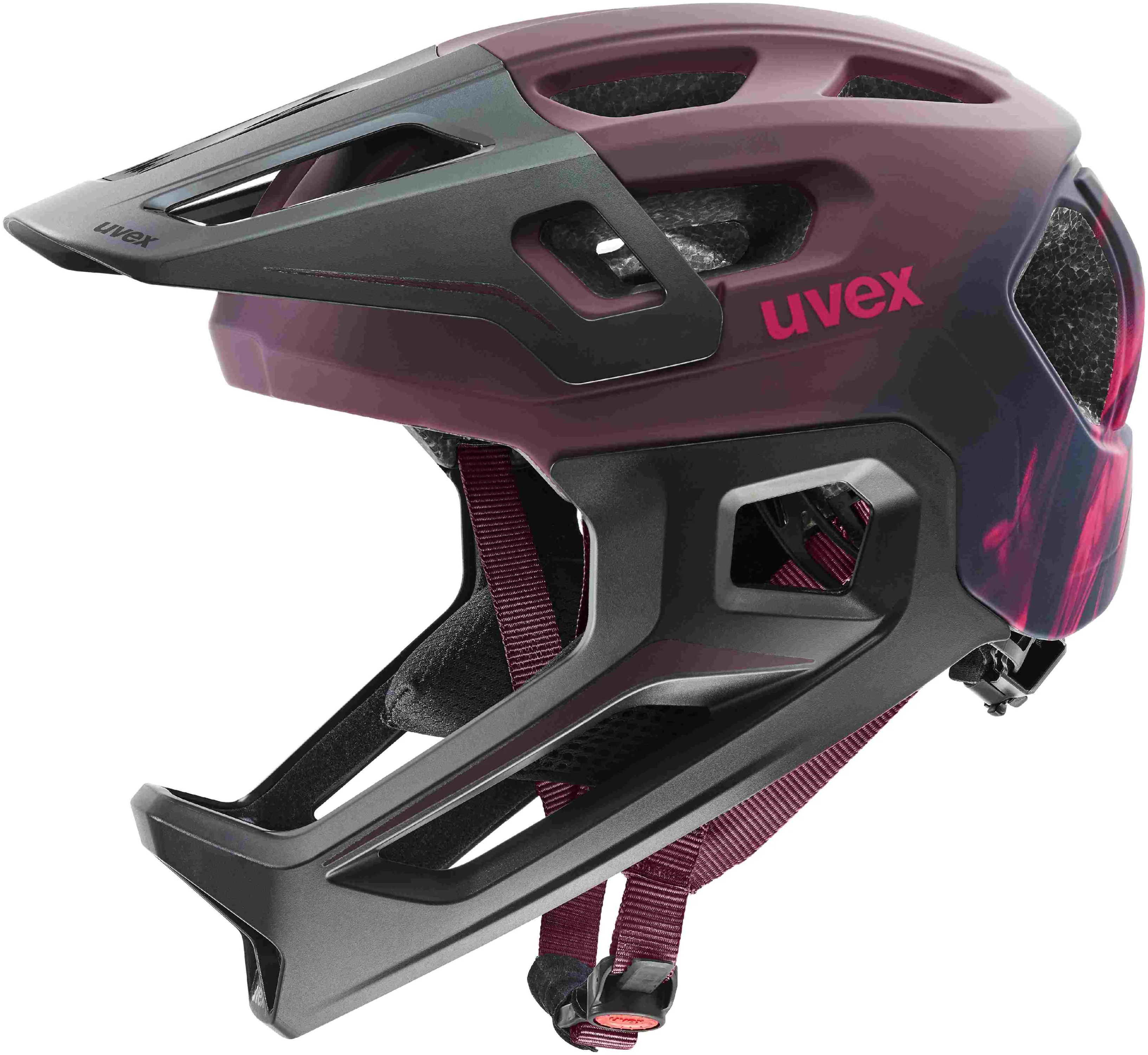 uvex React Jr. Fullface Kinderhelm Cranberry Matt