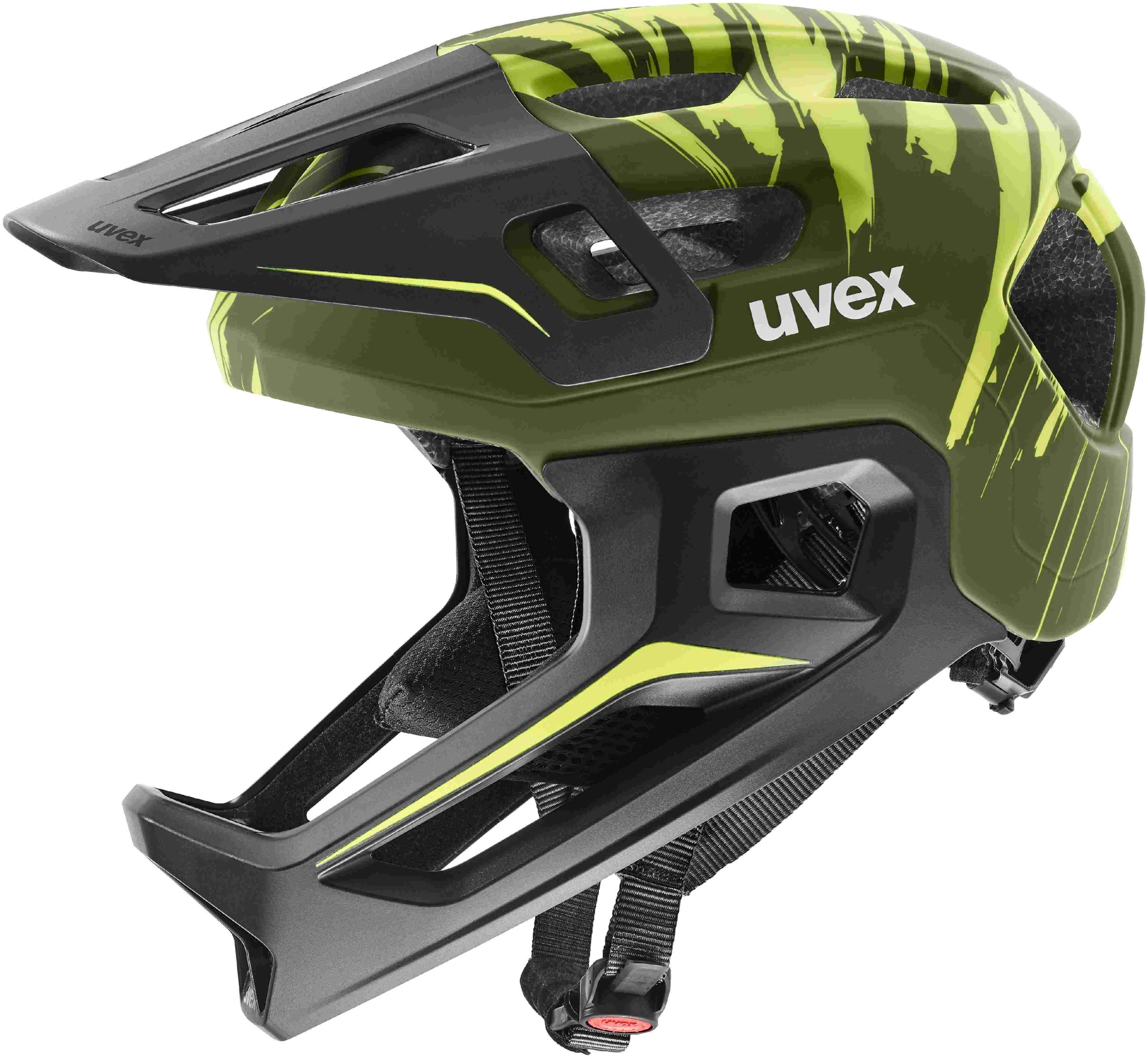 uvex React Jr. Fullface Kinderhelm Dark Olive Matt