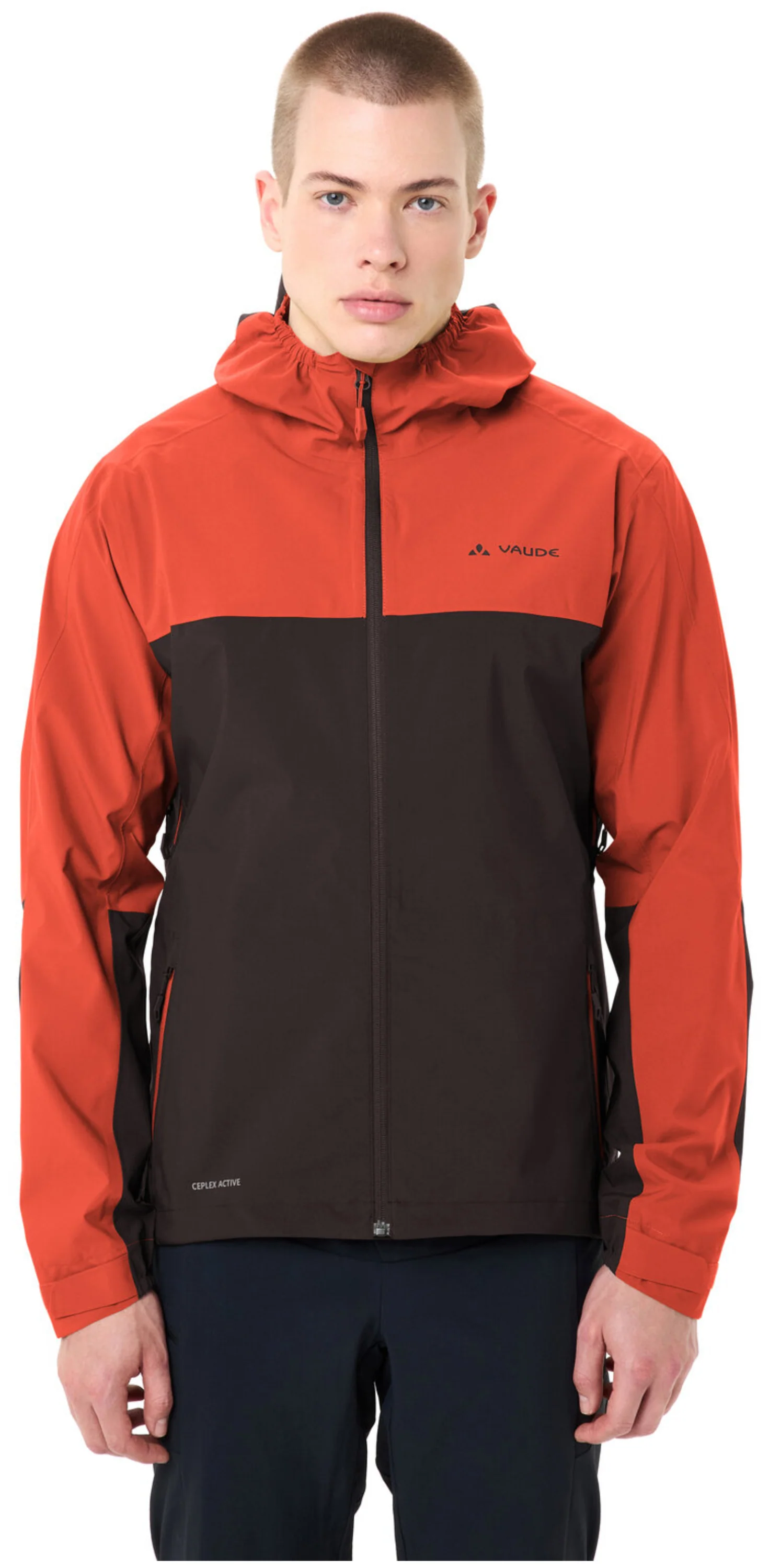 VAUDE Men's Moab Rain Jacket glowing red/black - Image 3